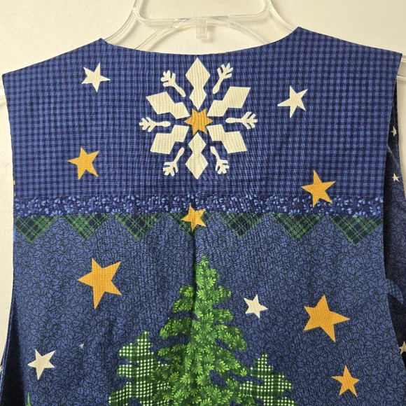 Vintage Handmade Novelty Christmas Themed Open Front Vest Granny Chic 90s Read - Picture 5 of 13